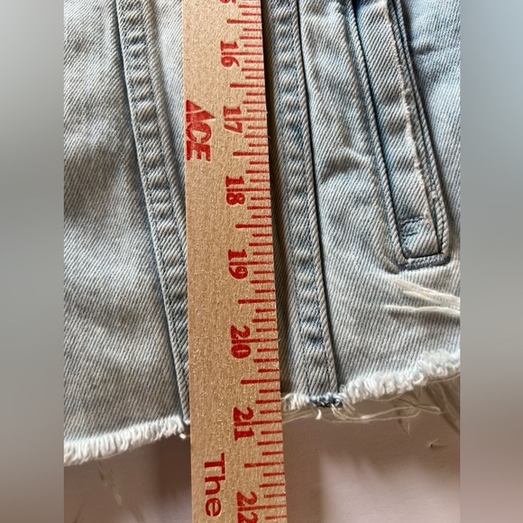 FRAME acid wash distressed in Cloud blue jean jacket sz L tie-dye festival - Picture 8 of 13